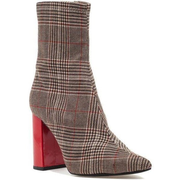 Jeffrey Campbell Shoes - Jeffrey Campbell Tweed Plaid Ankle Boots size 6.5 Corpcore Office Siren